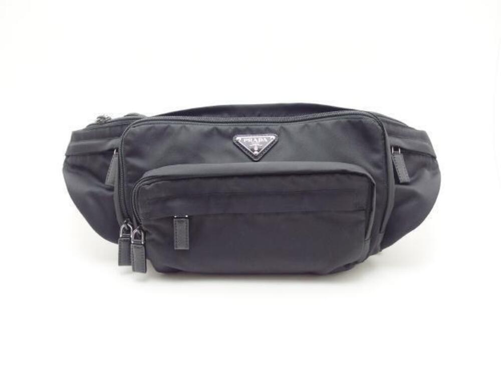 Prada body bag black saffiano leather